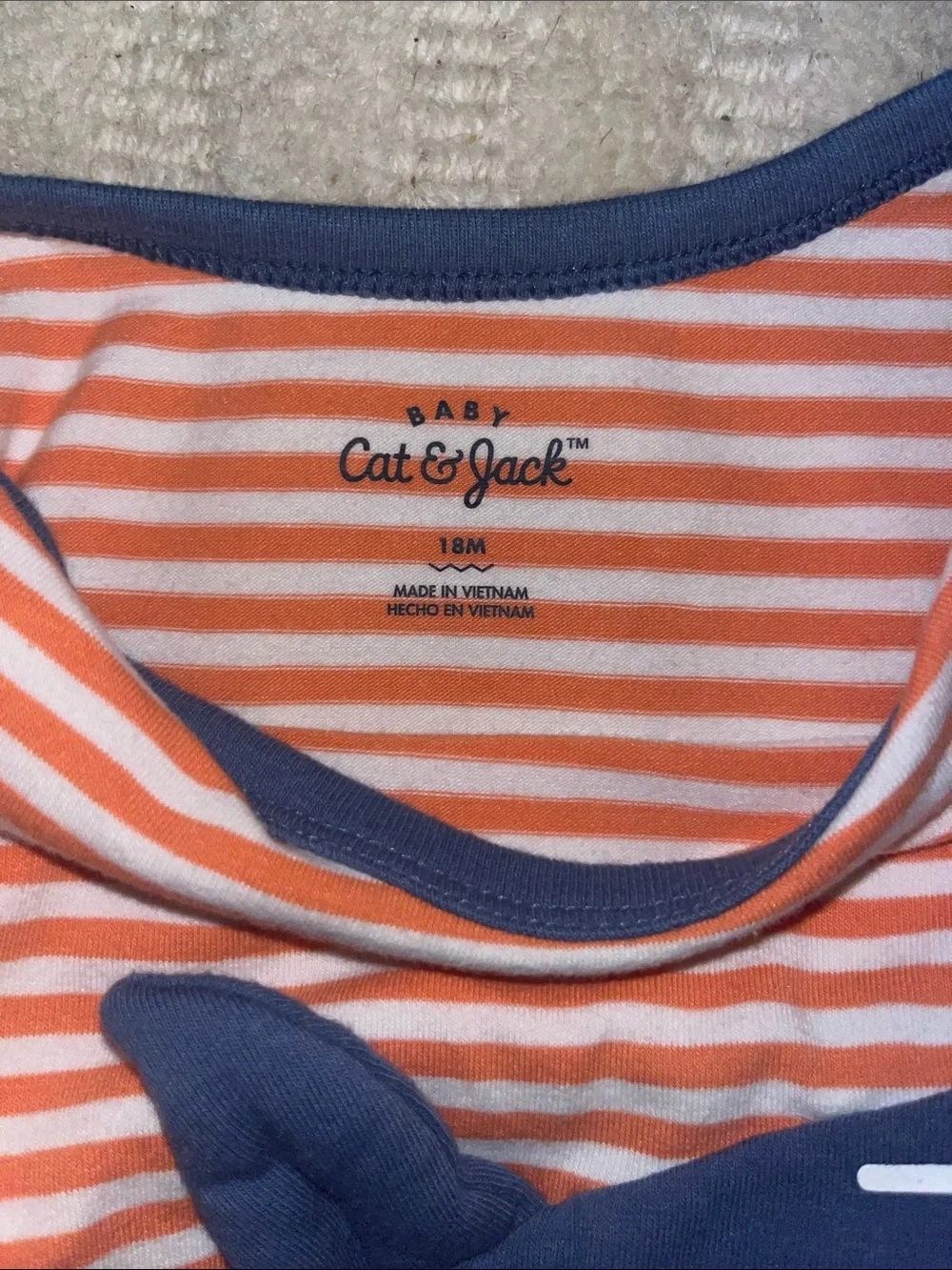 Cat & Jack Navy and Orange Shark Graphic One-Piece